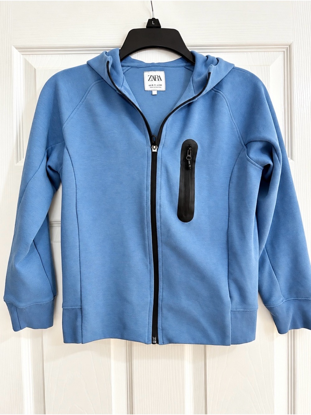 Zara Kids Light Blue Hooded Zip Jacket